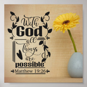 Poster Tout Est Possible   Matthieu 19:26