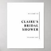 Poster Tout événement, élégant panneau de bienvenue minim (Devant)