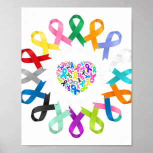 Poster Tout le cancer Sensibilisation Coeur Cancer Ruban 