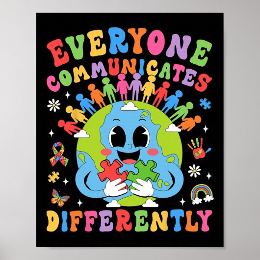 Poster Tout le monde communique différemment Autisme Disc (Devant)