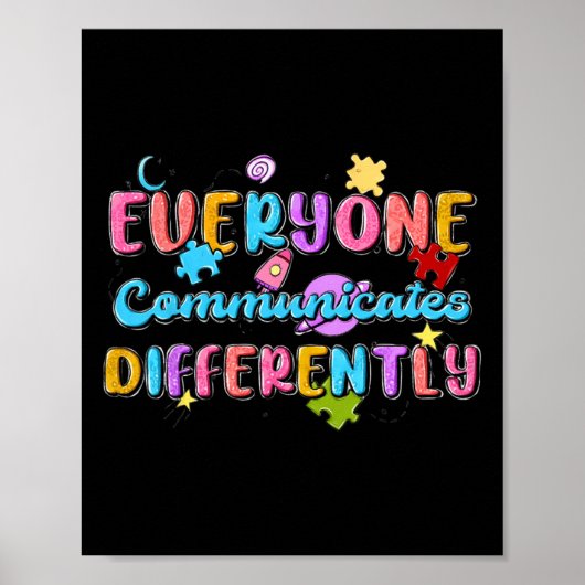 Poster Tout le monde communique différemment Autisme Éduc (Devant)