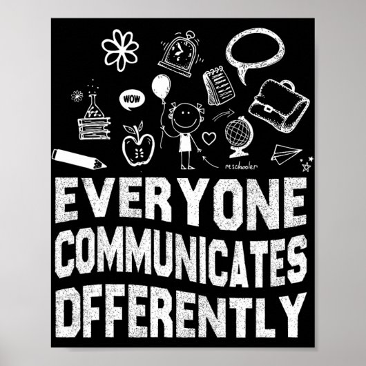 Poster Tout le monde communique différemment Éducation sp (Devant)