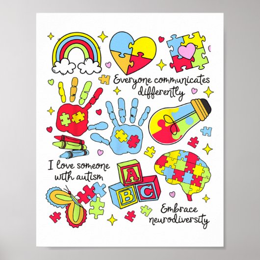 Poster Tout Le Monde Communique Différemment L'Autisme Mo (Devant)