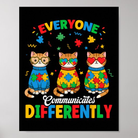 Poster Tout Le Monde Communique Différemment L'Autisme Mo (Devant)