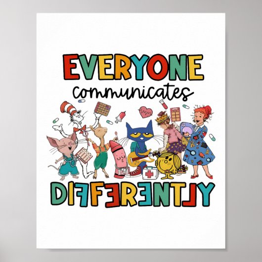 Poster Tout le monde communique différemment Livre drôle  (Devant)