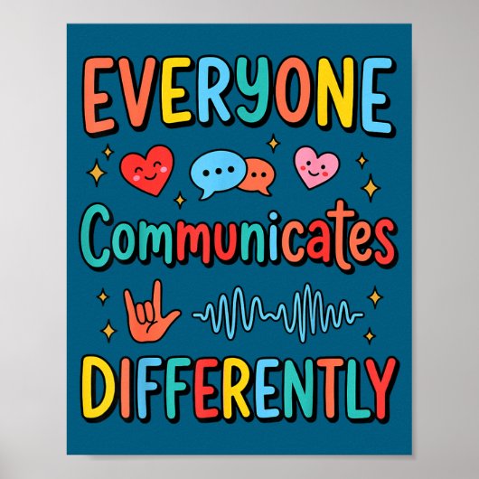 Poster Tout le monde communique différemment professeur d (Devant)