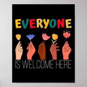 Poster Tout Le Monde Est Le Bienvenu Ici Le Soutien À La