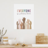 Poster Tout Le Monde Y Est Accueilli Décor De Classe (Cuisine)