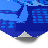 Poster Tout nom personnalisable créatif bleu (Coin)