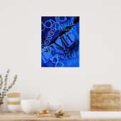 Poster Tout nom personnalisable créatif bleu (Cuisine)