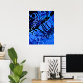 Poster Tout nom personnalisable créatif bleu (Bureau à domicile)