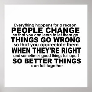 Poster Tout se passe pour une raison Inspirationnelle