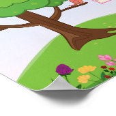 Poster Tout Sera Bien Espérer Arbres Fleurs Oiseaux (Coin)