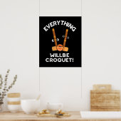 Poster Tout Sera Croquet Sports Pun Dark BG (Cuisine)