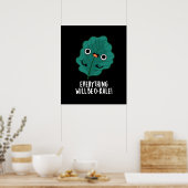 Poster Tout Sera O-kale Funny Veggie Pun Dark BG (Cuisine)