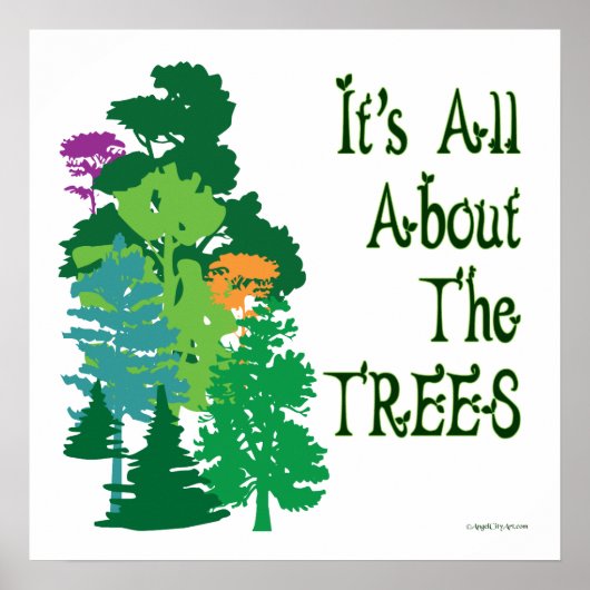Poster Tout sur l'affiche Slogan Vert Arbres (Devant)