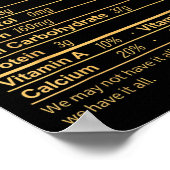 Poster Tout sur les informations nutritionnelles du menu (Coin)