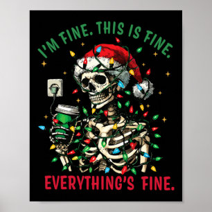 Poster Tout Va Bien Lumières De Noël Xmas Squelette