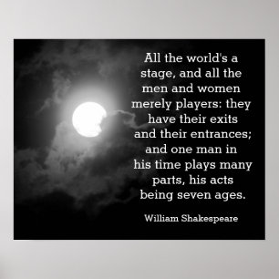 Poster Toute la scène du monde - Shakespeare citation imp