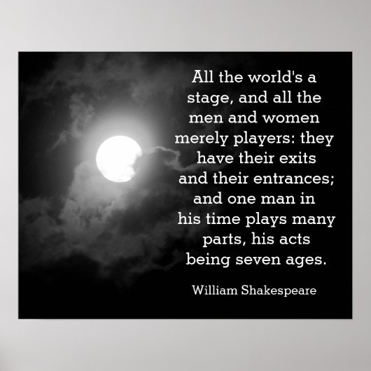 Poster Toute la scène du monde - Shakespeare citation imp (Devant)