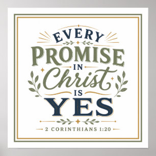 Poster Toute promesse en Christ est oui Citation chrétien