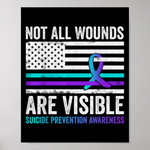 Poster Toutes les blessures ne sont pas visibles Drapeau
