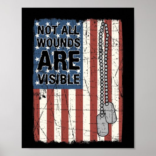 Poster Toutes Les Blessures Ne Sont Pas Visibles Ptsd Cit (Devant)