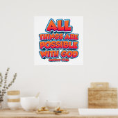 Poster Toutes les choses sont possibles avec Dieu Enfants (Cuisine)