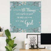 Poster Toutes Les Choses Travaillent Ensemble - Rm 8:28 (Bureau à domicile)