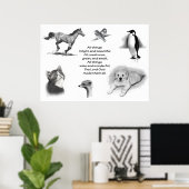 POSTER TOUTES LES CRÉATURES GRAND & PETIT : DESSIN PENCIL (Bureau à domicile)