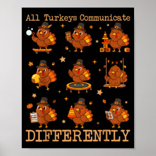 Poster Toutes les dindes communiquent différemment Thanks