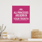 Poster Toutes les princesses nées dans (Cuisine)