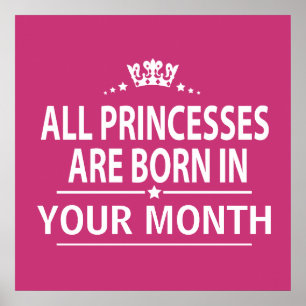 Poster Toutes les princesses nées dans