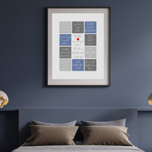 Poster toutes les raisons pour lesquelles je t'aime. Rais