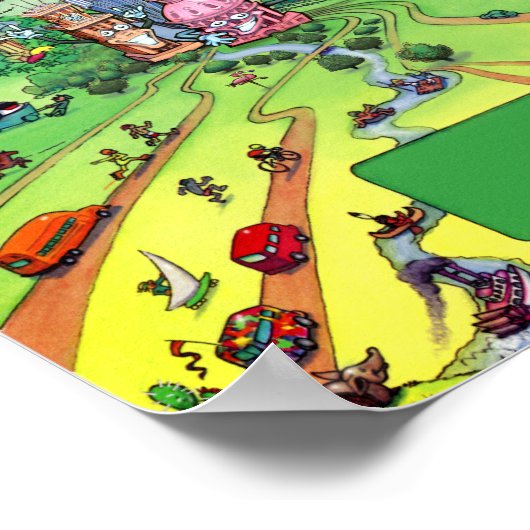 Poster Toutes les routes mènent à Austin Texas (Coin)