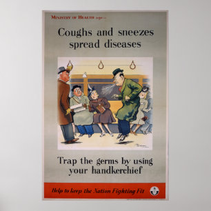 Poster Toux et éternuements propagent des maladies - Tram