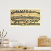 Poster Towanda, PA Carte panoramique - 1880 (Cuisine)