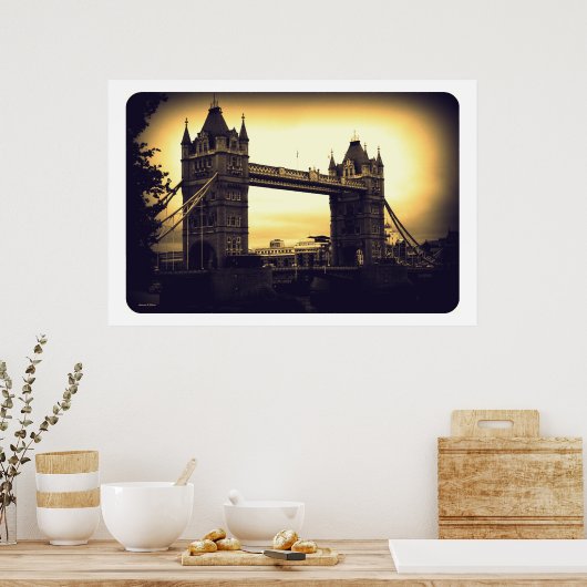 Poster Tower Bridge Vintage (Cuisine)