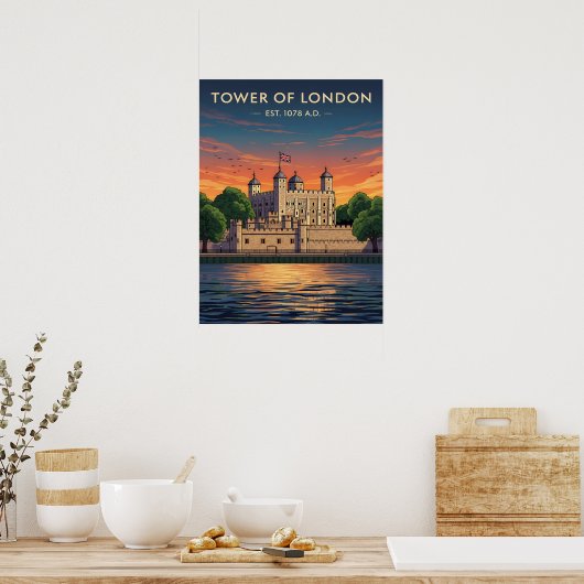 Poster Tower of London at sunset (Cuisine)