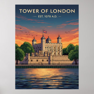 Poster Tower of London at sunset