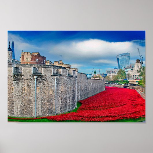 Poster Tower Of London Poppies Red Poppy (Devant)