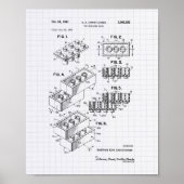 Poster Toy Building Brick 1961 Patent Art - Lined Peper (Devant)