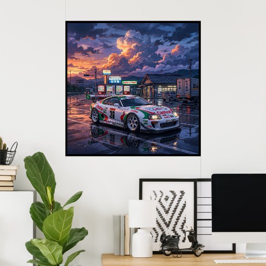 Poster Toyota Supra A80 Castrol TOM’S (Bureau à domicile)