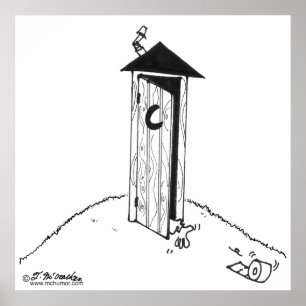 Poster TP Rolls Away From an Outhouse