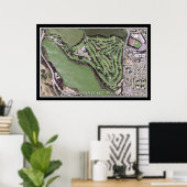 Poster TPC Harding Park Golf Course Carte satellite (Bureau à domicile)