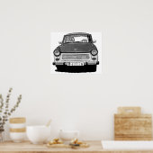 Poster Trabant Car Avant, Noir et Blanc, Berlin (Cuisine)