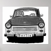 Poster Trabant Car Avant, Noir et Blanc, Berlin (Devant)