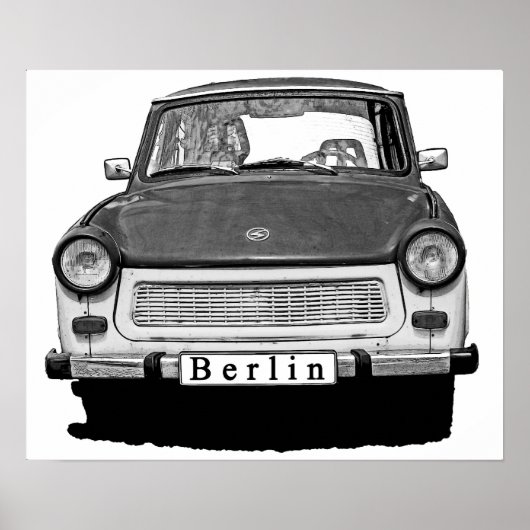 Poster Trabant Car Avant, Noir et Blanc, Berlin (Devant)