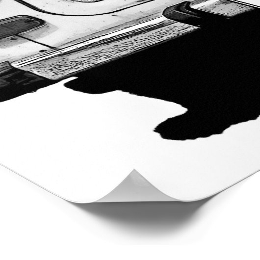 Poster Trabant Car Avant, Noir et Blanc, Berlin (Coin)