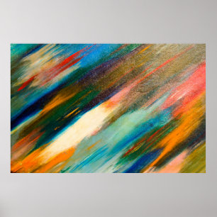 Poster Tracées d'aquarelle multicolores longues en diagon